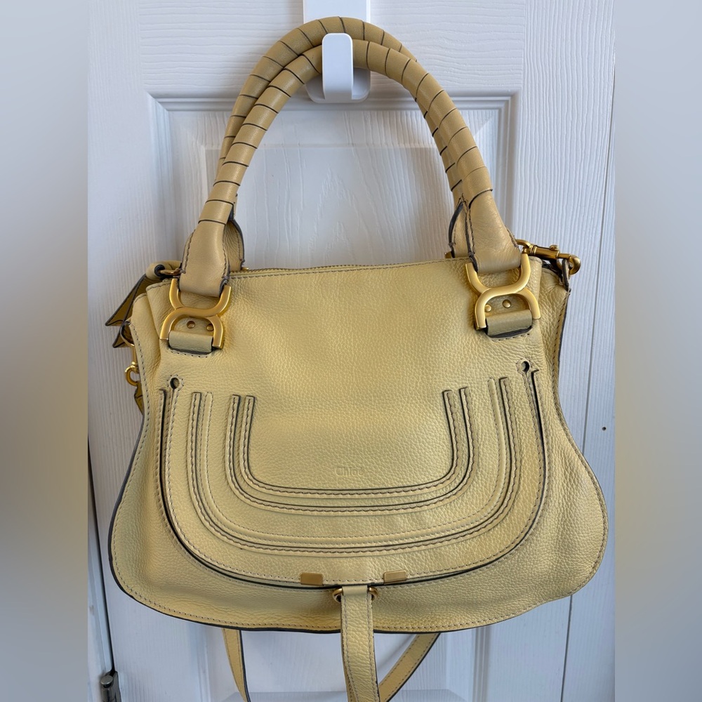 Chloé Butter Yellow (Chloé calls it “Sunlight”) large Marcie w/crossbody strap. - Picture 2 of 10